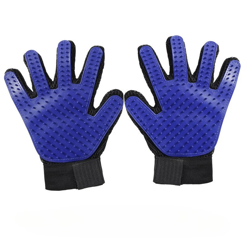 Silicone Cat Hair Removal Gloves - Effective Pet Grooming and Massage Tool with Rubber Floating Brush Design